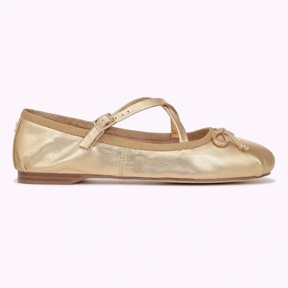 Anthropologie Circus Ny by Sam Edelman Zuri Satin Cross-Strap Ballet Flats 8M - Picture 14 of 16